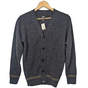 Harry Potter Universal Studios Hufflepuff Wool Cardigan Sweater Grey XS NWT